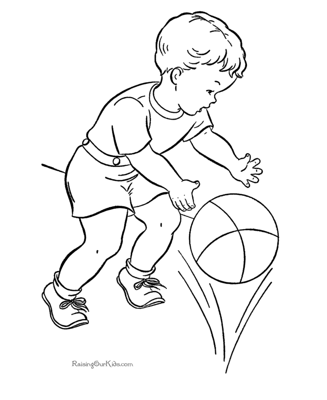 Basketball coloring page for kids 030