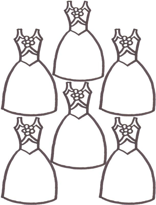 Cute dresses coloring page | Kids Coloring Page