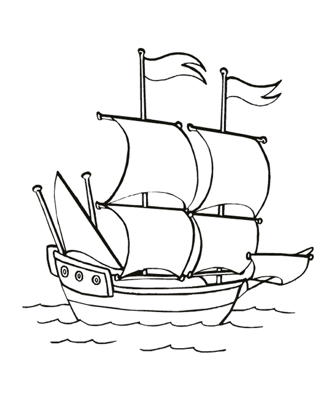 BlueBonkers : Portuguese Caravel Coloring pages - Ships and Boats