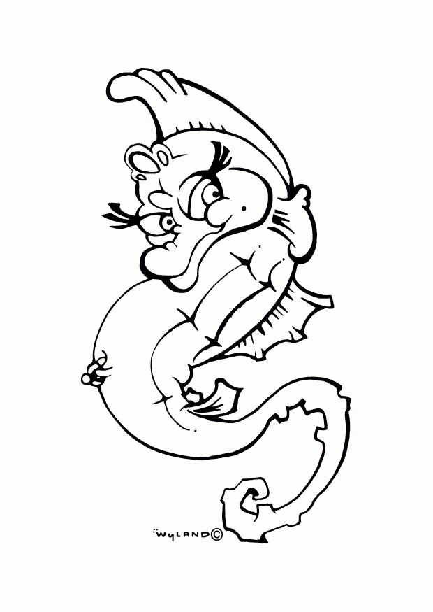 Sea Horse Cartoon Tattoo