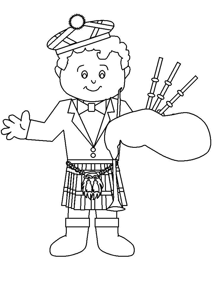 Bagpiper Scotland Coloring Pages & Coloring Book