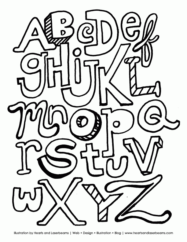 the abc letters able coloring book page