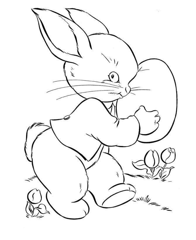 Easter Bunny Coloring Pages | BlueBonkers - Peter Cottontail free 