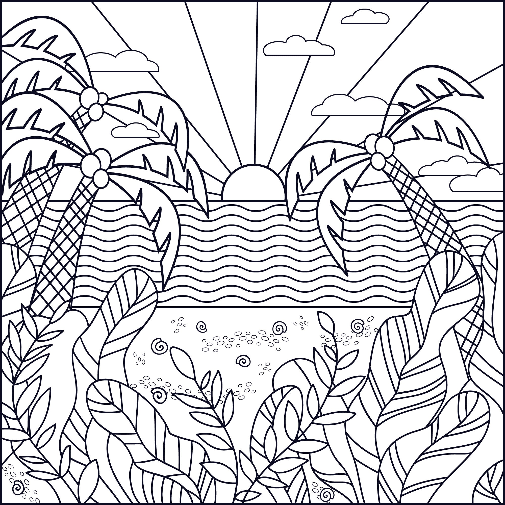 FREE Beach Coloring Page | Swag Gals