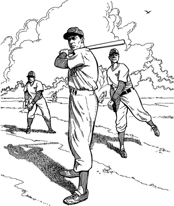 Ball Players Practicing Baseball Coloring Page | Purple Kitty