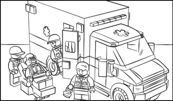 Free Ambulance Coloring Pages Printable PDF - Coloringfolder.com | Lego  coloring pages, Lego coloring, Cars coloring pages