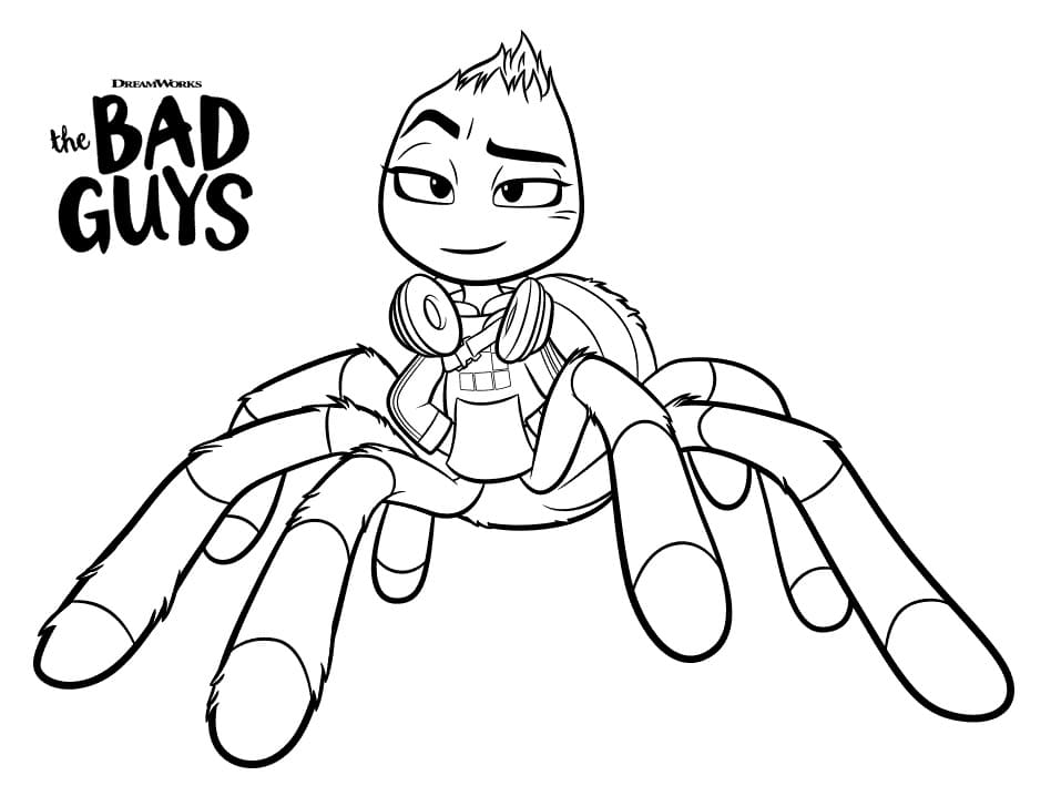Ms Tarantula from The Bad Guys Coloring Page - Free Printable Coloring Pages  for Kids
