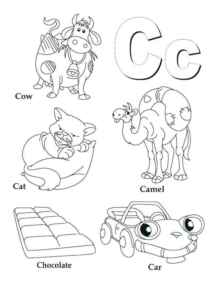 Letter C coloring pages