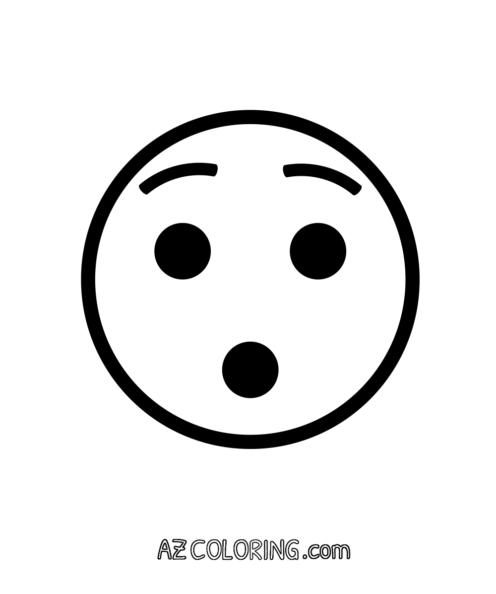 Hushed Face, Surprise Emoji Coloring Page