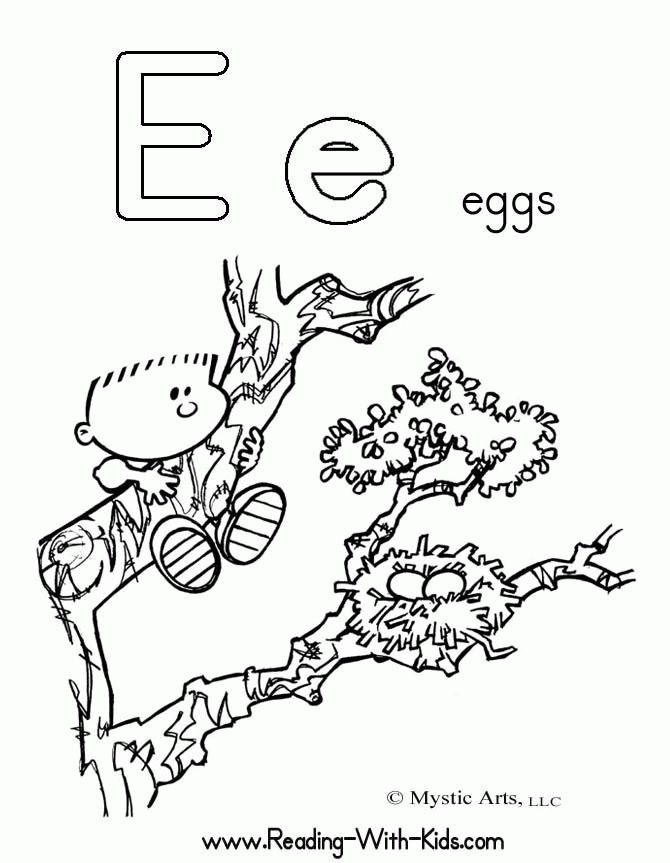 Coloring Pages The Letter E - Coloring Page
