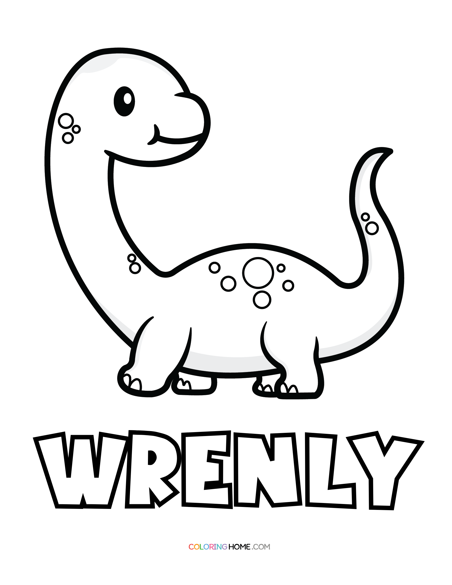 Wrenly dinosaur coloring page