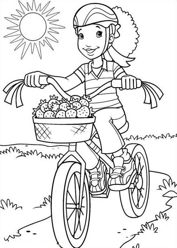 Holly Hobbie Bestfriend Carrie Riding Bike Coloring Pages: Holly ...