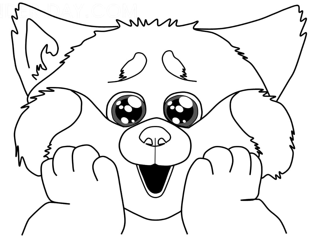 Turning Red Panda Coloring Page - Free Printable Coloring Pages for Kids
