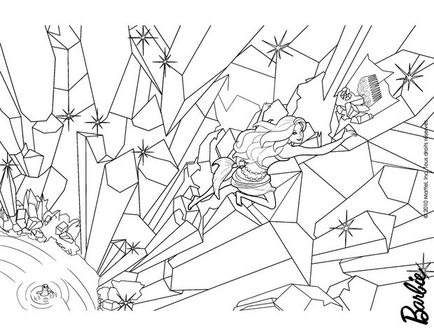 Barbie as merliah climbing the rocks coloring pages - Hellokids.com