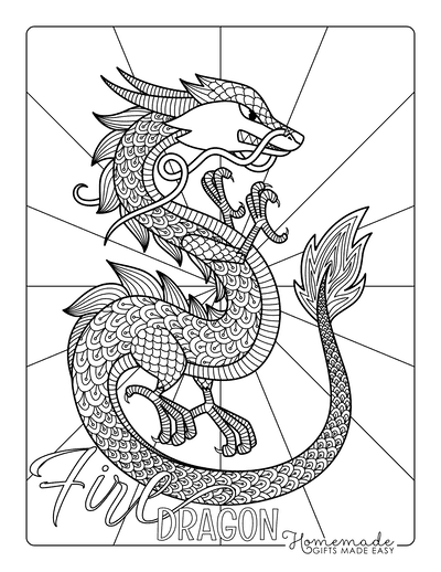 Free Dragon Coloring Pages for Kids & Adults