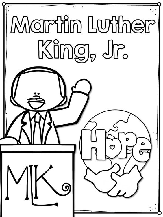 Martin Luther King Jr Coloring Pages and Worksheets - Best Coloring Pages  For Kids