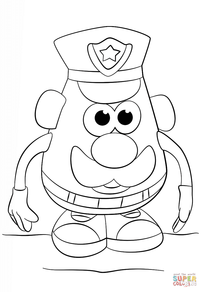 Mr. Potato Head Police Officer coloring page | Free Printable ...