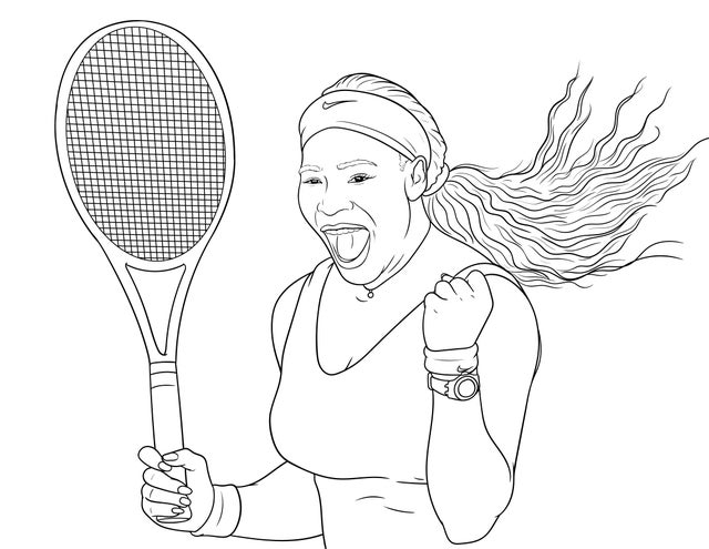 Serena Williams Coloring Page for the tennis fans out there - : r/Coloring