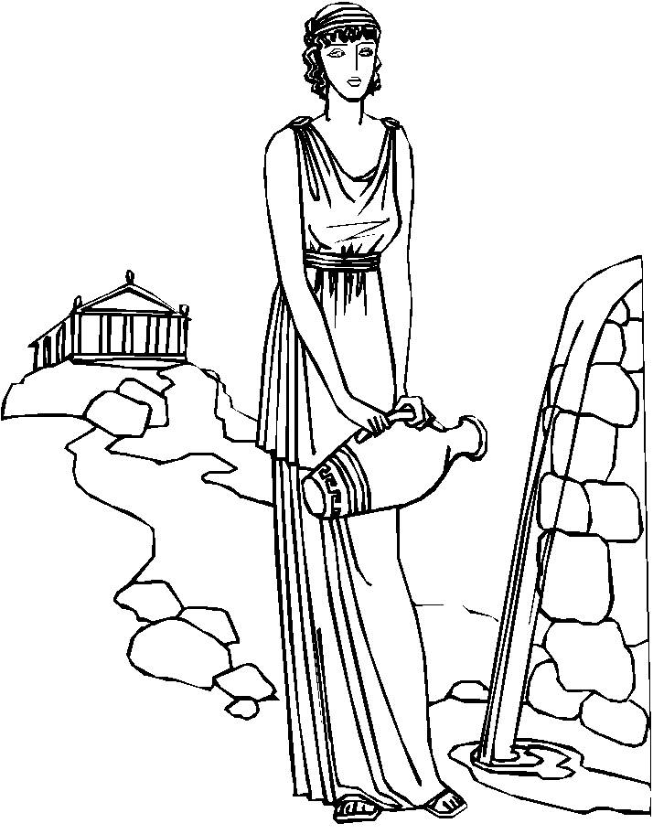 Coloring rome fountain picture