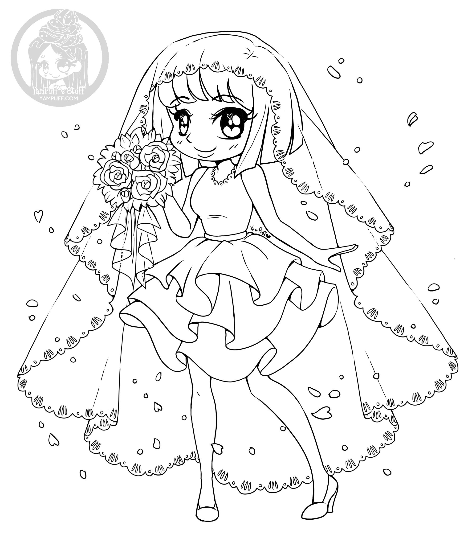 Beautiful Brides Free Coloring Pages • YamPuff's Stuff