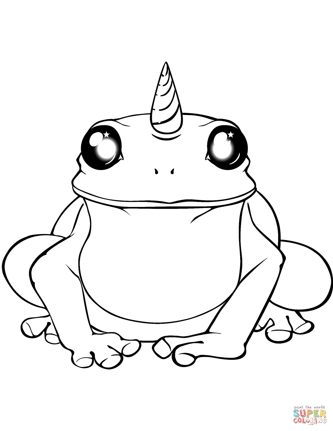 Unicorn Frog coloring page | Free Printable Coloring Pages