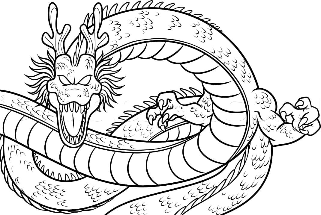 Printable Shenron Coloring Pages - Anime Coloring Pages