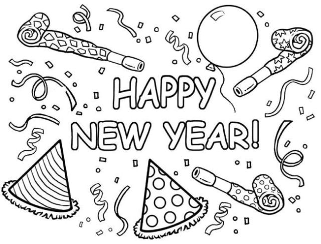 Happy New Year Coloring Pages 2020 Graphic Designing Pages