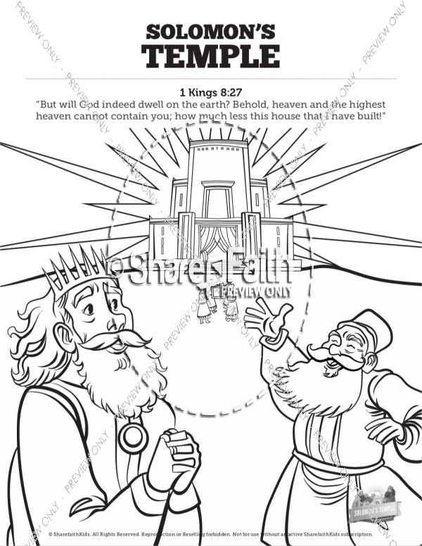 1 Kings 8 Solomon's Temple Sunday School Coloring Pages | Sunday School Coloring  Pages