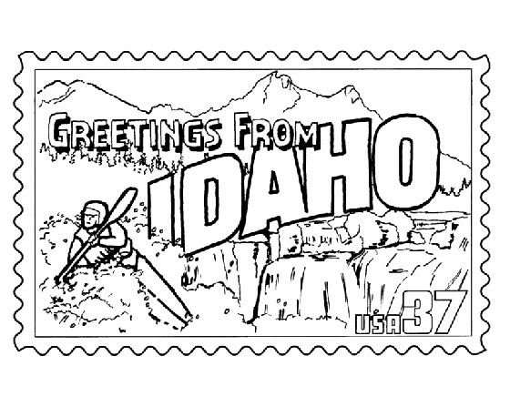 Idaho State Stamp Coloring Page | Coloring book pages, Coloring ...
