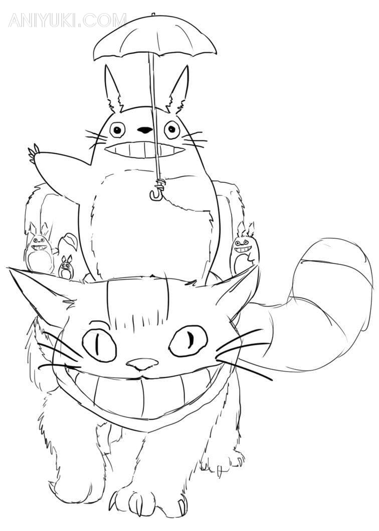 Totoro Coloring Pages - AniYuki - Anime Portal