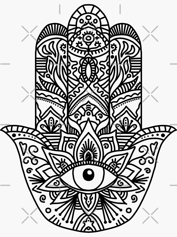 Evil Eye Hamsa Esoteric Symbol lines ...