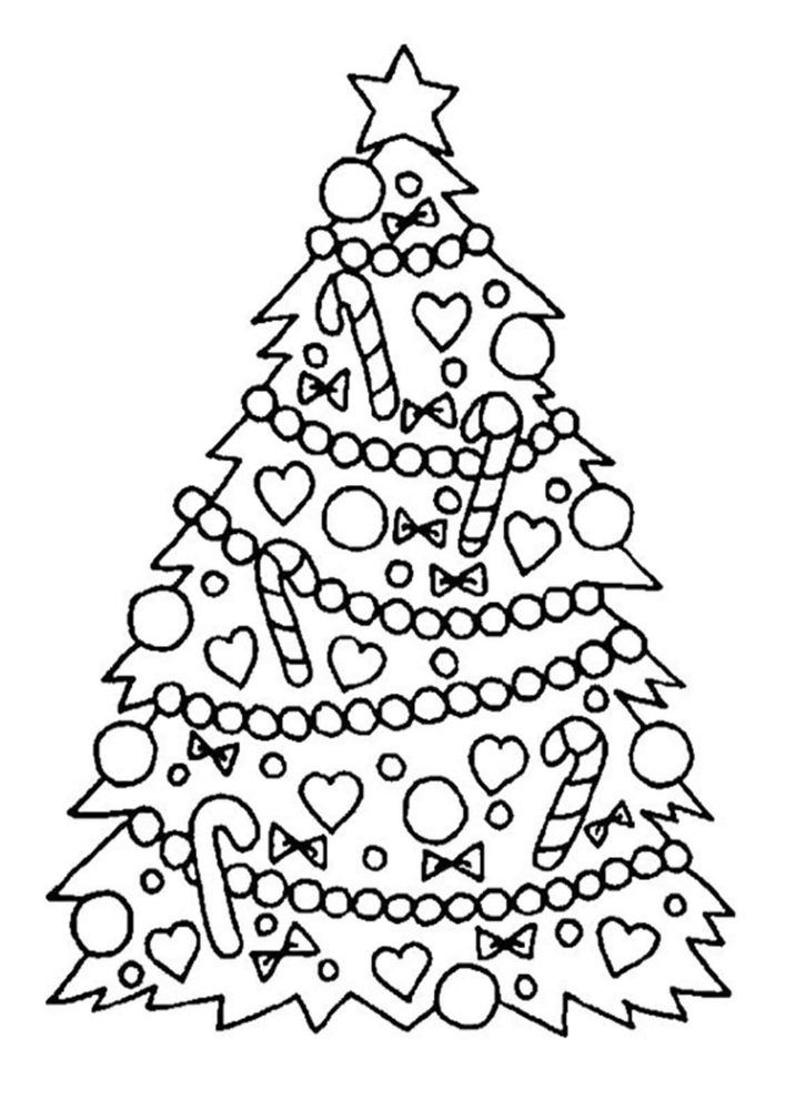 Print Christmas Tree Coloring Pages