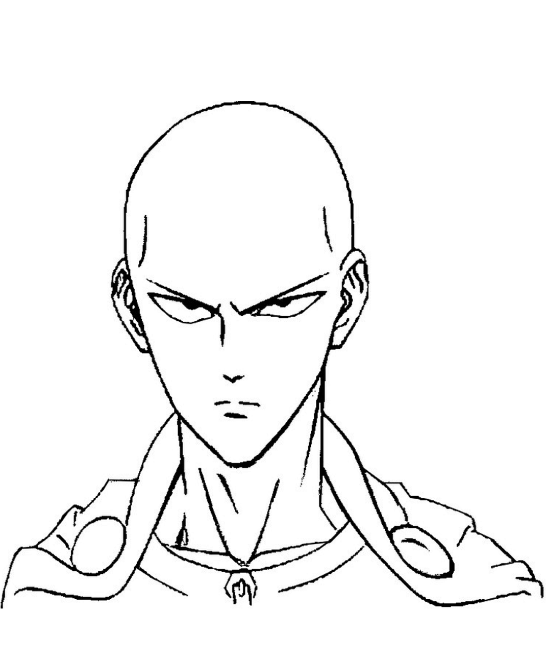 Angry Saitama Coloring Page - Free Printable Coloring Pages for Kids