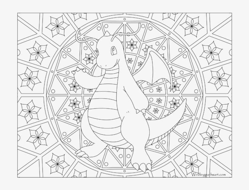 Adult Pokemon Coloring Page Dragonite - Pokemon Color Pages Hard  Transparent PNG - 768x593 - Free Download on NicePNG