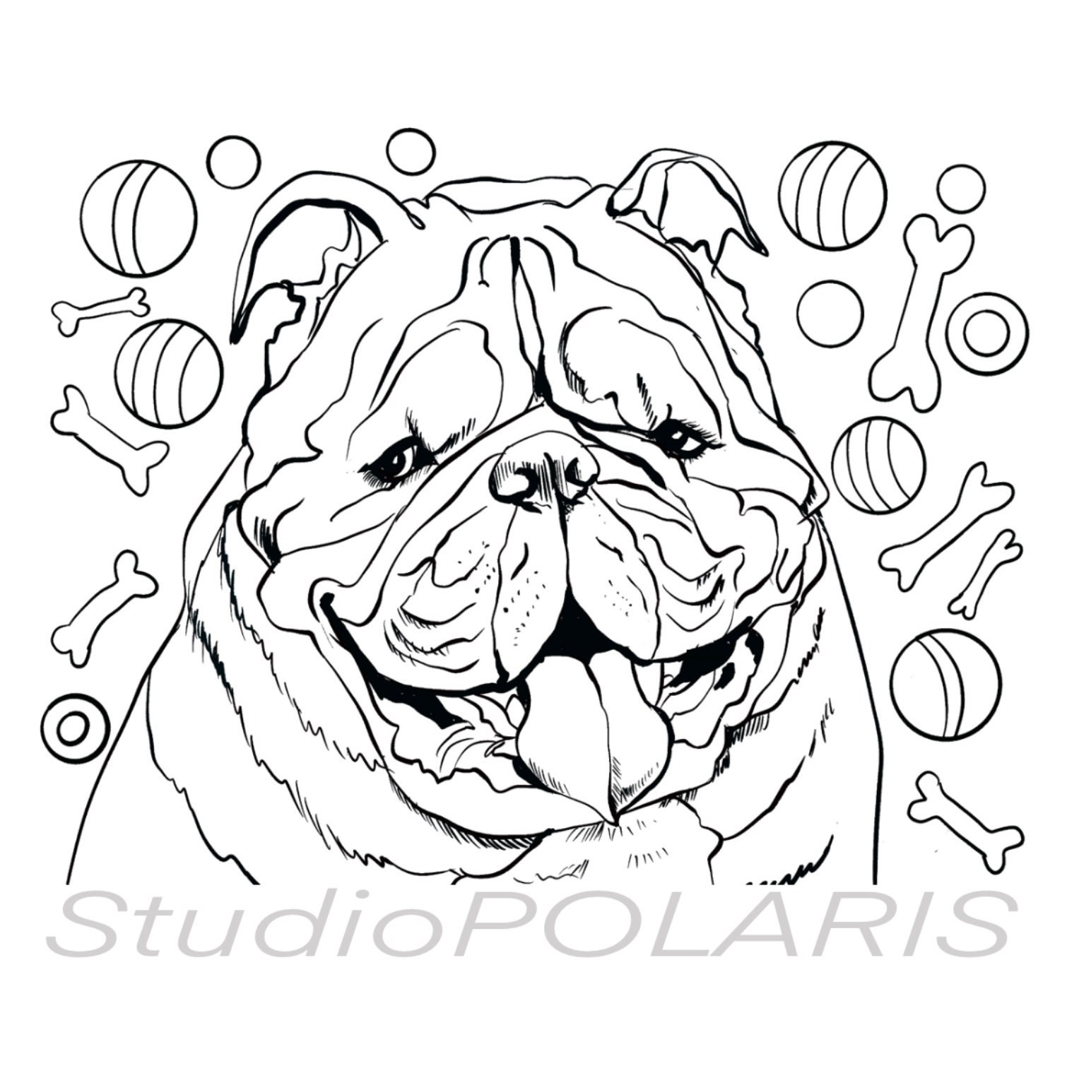 4 Bulldog Coloring Pages One PRINT Pet PORTRAITS DOG Digital - Etsy Canada