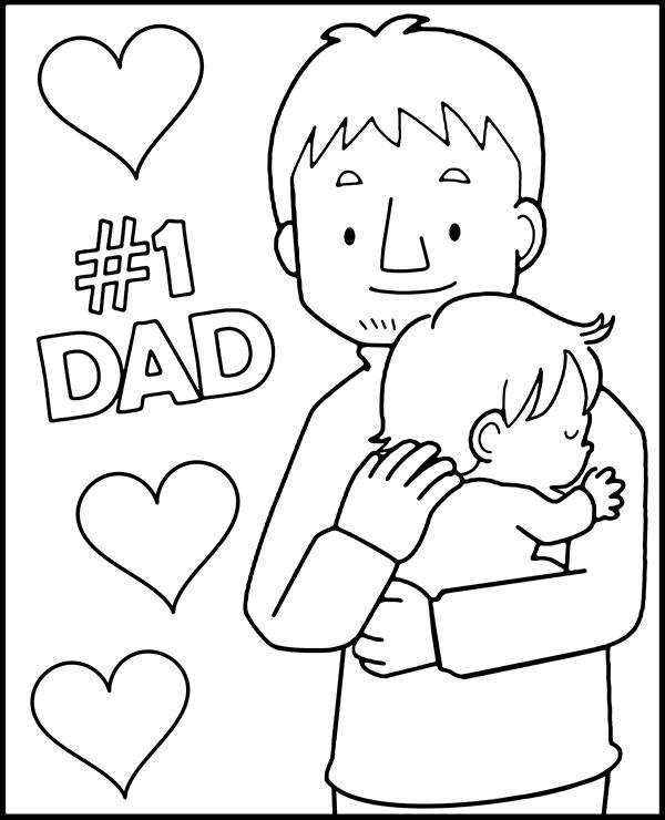Father with baby coloring page #1 dad - Topcoloringpages.net