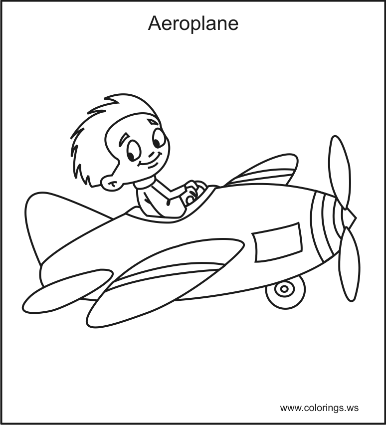 Colorings.ws :: Aeroplane Coloring Page