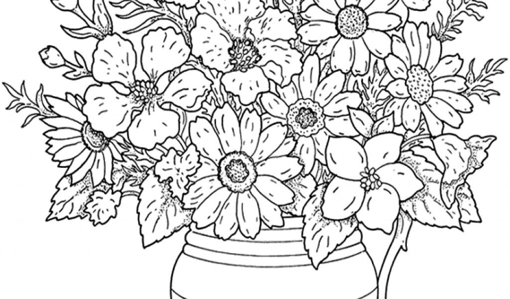 Adult coloring pages flowers to download and print for free