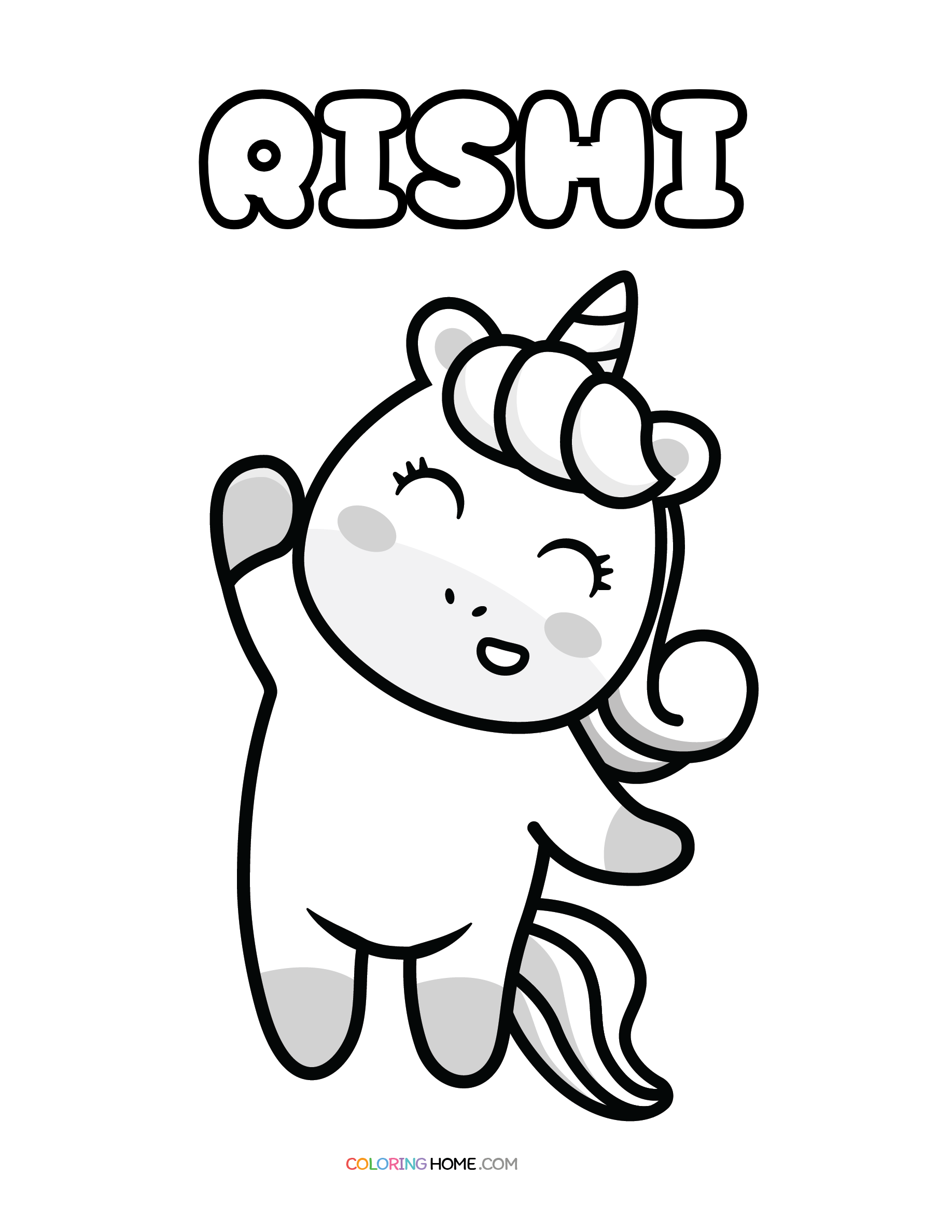 Rishi unicorn coloring page