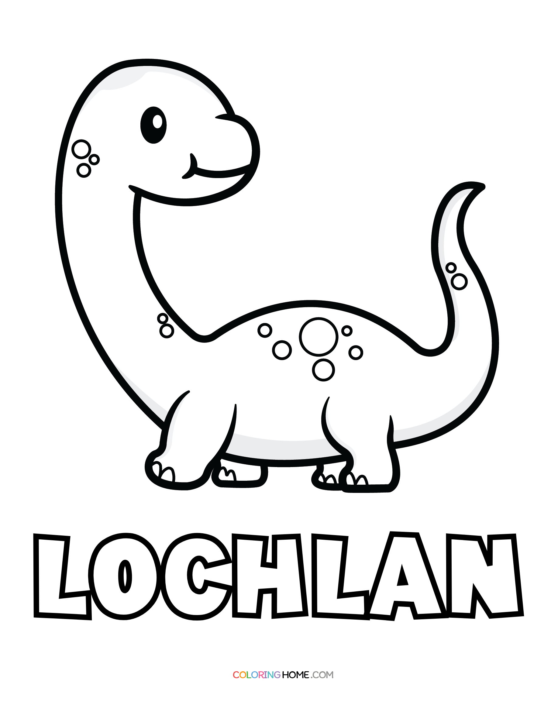 Lochlan dinosaur coloring page