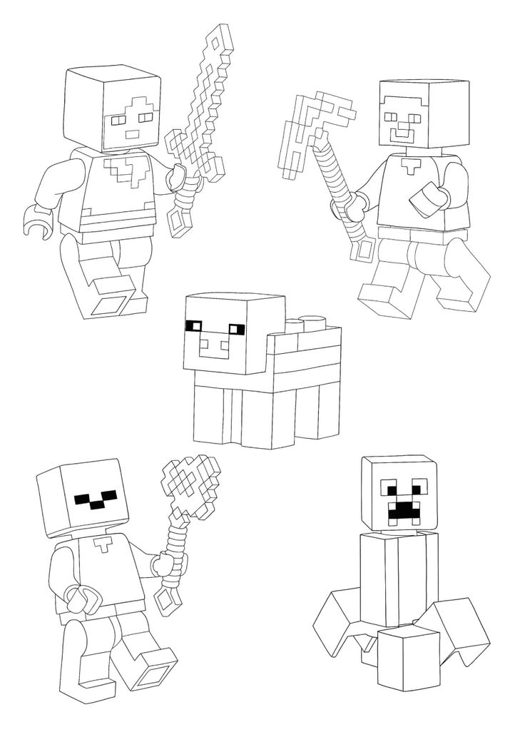 Minecraft Lego Characters Coloring Pages - 2 Free Coloring Sheets (2021) |  Lego coloring pages, Lego coloring, Mermaid coloring pages