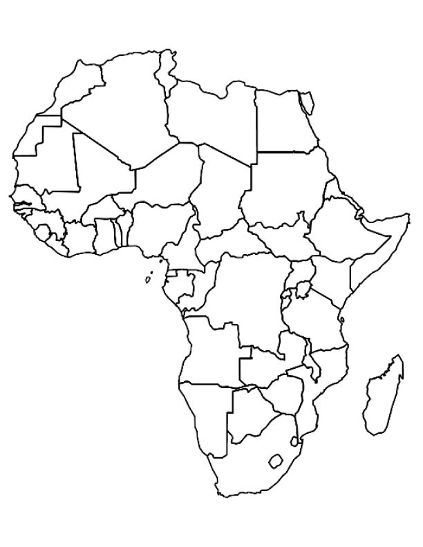 Map of Africa coloring page | Download Free Map of Africa coloring page for  kids | Best Coloring Pages