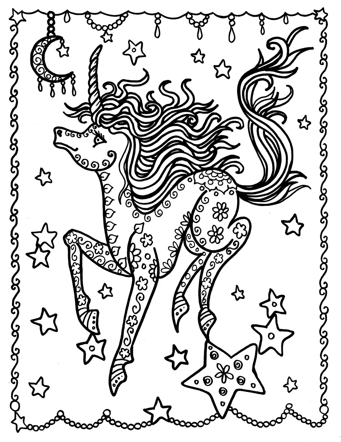 Unicorn Baby Coloring Page Fantasy Coloring Pages Adult - Etsy Norway