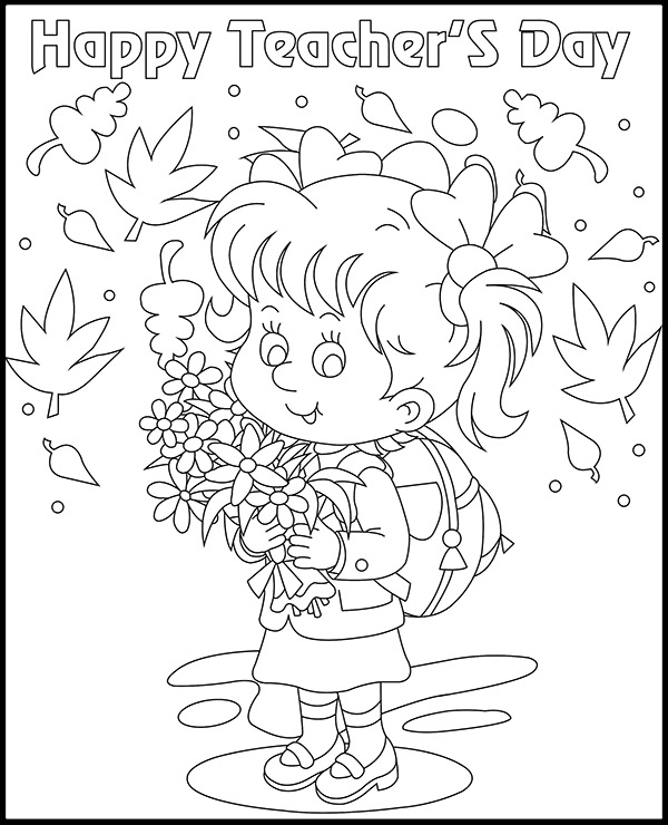 Coloring sheet Happy teacher's Day - Topcoloringpages.net