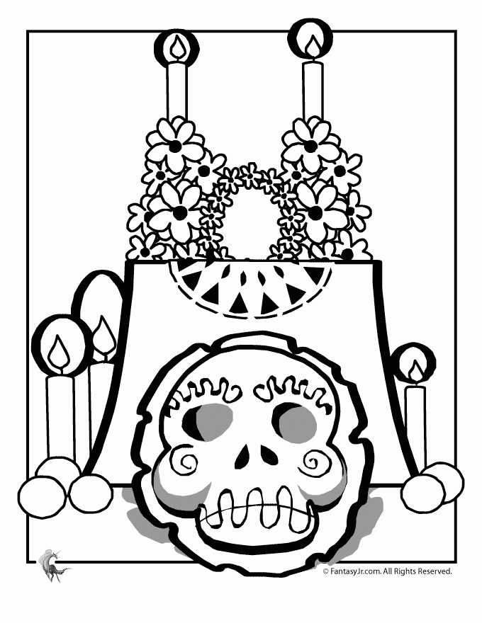 day of the dead altar coloring page | dia de los muertos ...