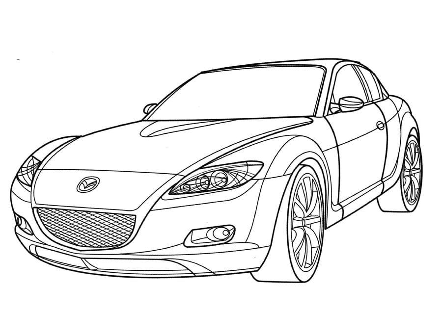 Coloring pages: Mazda, printable for kids & adults, free