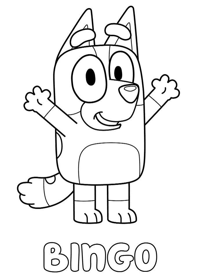 Bingo Heeler from Bluey Coloring Page - Free Printable Coloring Pages for  Kids