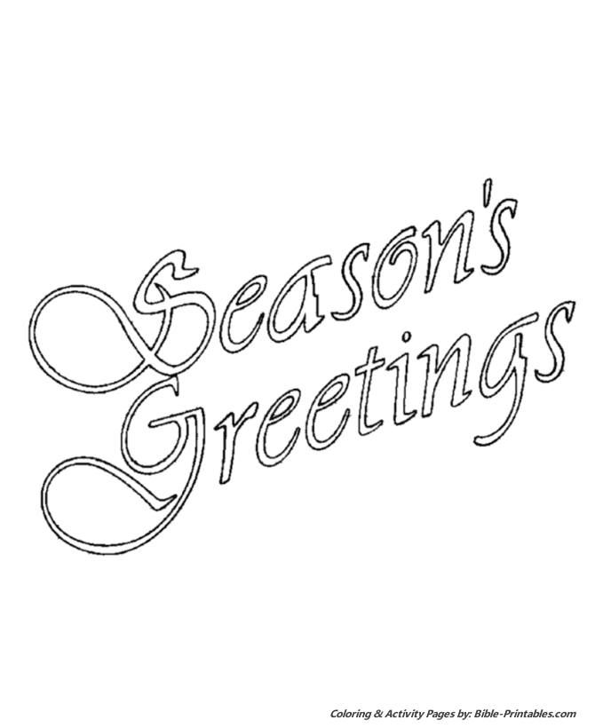 Christmas Scenes Coloring Pages - Seasons Greetings poster