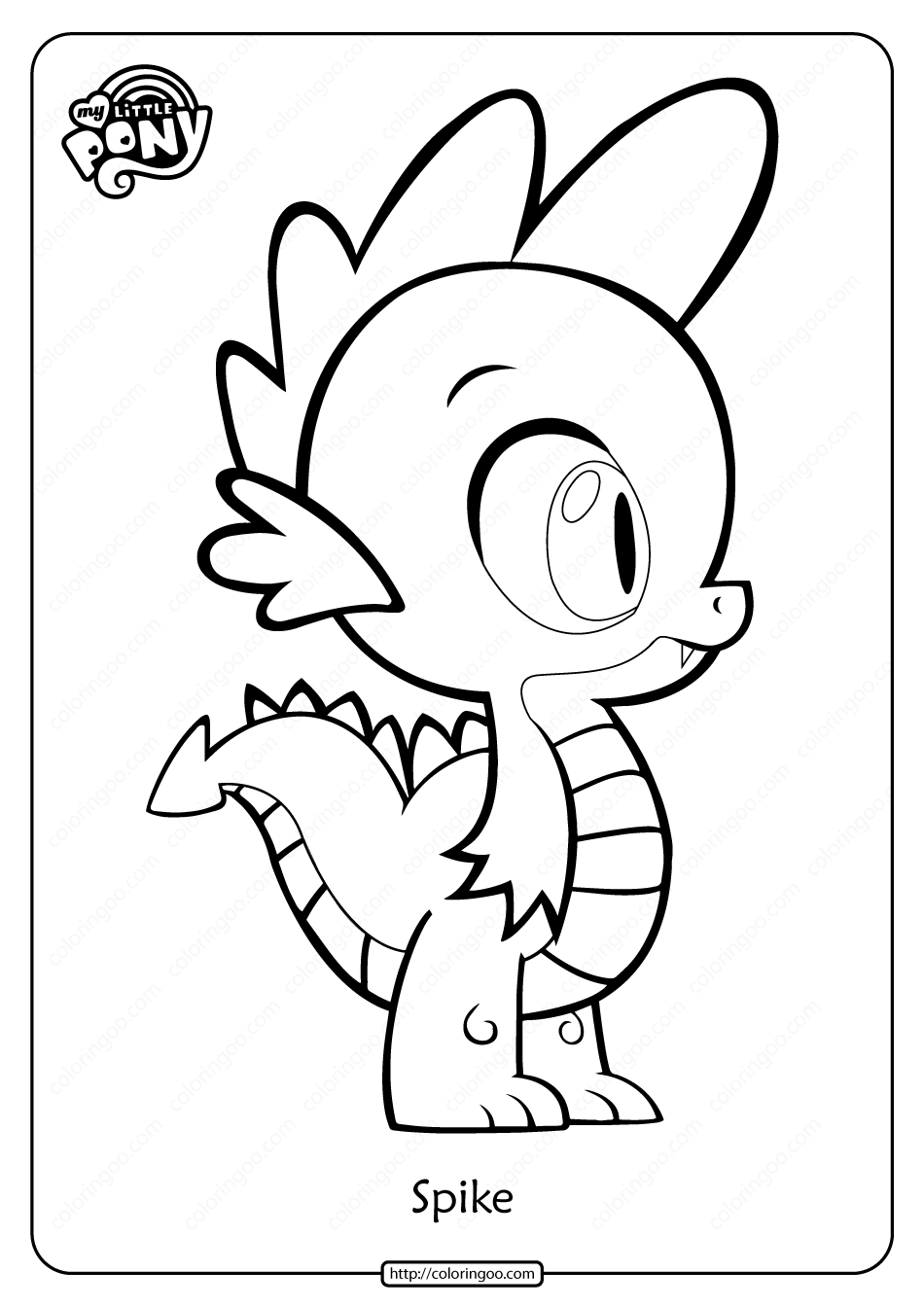Free Printable My Little Pony Spike Coloring Page | My little pony  twilight, My little pony applejack, My little pony coloring
