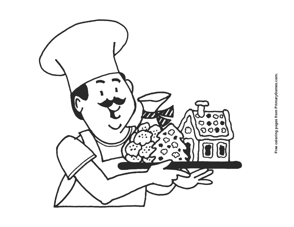 Baker Coloring Page • FREE Printable PDF from PrimaryGames